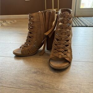 Tan wedge heels